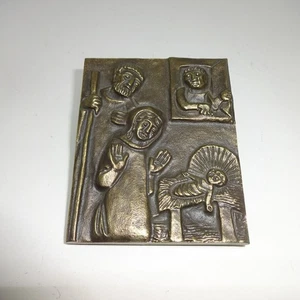 Wandbild aus Messing Die Heiligen drei Könige Jesus  ca. 7 cm hoch - Picture 1 of 2