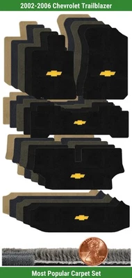 Juego de alfombrillas Ultimat personalizadas para Chevy Trailblazer '02-06 con logotipo (5 piezas) #84O Foto 1 de 4