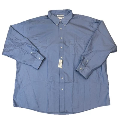 CAMISA DE VESTIR ROUNDTREE & YORKE HOMBRE AZUL 20-37 SIN PLANCHAR NUEVA CON ETIQUETAS Foto 1 de 3