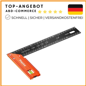 Preciva 300mm Anschlagwinkel – Präzisions-Streichmaß Alu mit Wasserwaage - Bild 1 von 8