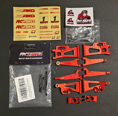 Piezas mejoradas RC AWD aluminio metal rojo AH-D4-14210R parte suspensión delantera trasera Foto 1 de 3