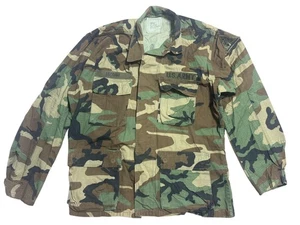 VINTAGE US Army Jacket Mens Medium Regular Woodland Camo BDU Ripstop Combat 80s - Picture 1 of 7