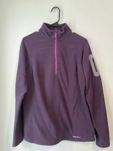 Chaqueta polar Eddie Bauer First Ascent 1/4 cremallera ciruela talla grande alta mujer - Imagen 1 de 6