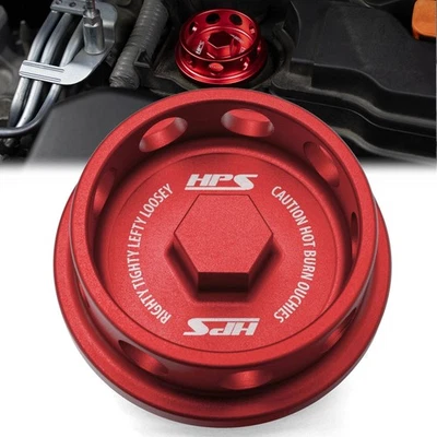 Sellado de cuello de tapa de llenado de aceite de motor de aluminio CNC Billet HPS rojo para Acura Honda Foto 1 de 4