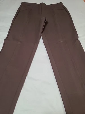 SUSAN GRAVER  Elastic Waist Pull-On BROWN Heavy Winter Pants; Sz L - Image 1 of 4