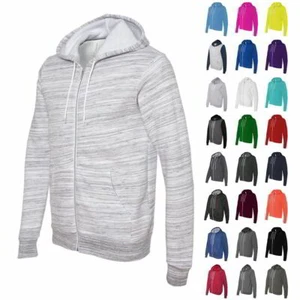 Bella + Canvas 3739 Unisex Poly Cotton Fleece Full Zip Hoodie Sweatshirt - Picture 1 of 35