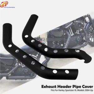 Schwarzer Auspuff Krümmerabdeckung Hitzeschild für Sportster 883 1200 48 04-23 - Bild 1 von 8