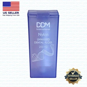DDM Dental Nylon Unwaxed Dental Floss with Dispenser Box 200 Yard #UNWX200YDS - Picture 1 of 3