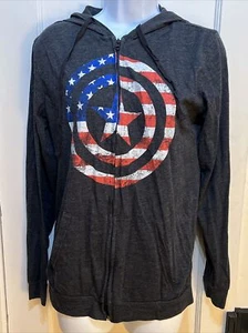 Marvel Avengers Women’s Dark Gray Hoodie Size M Pockets Full Zip - Picture 1 of 6