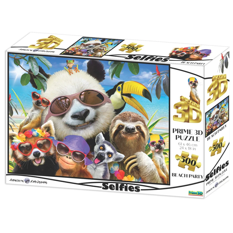 Nuevo rompecabezas Howard Robinson Prime 3D Wild Beach Party 3D Animal 500 piezas Foto 1 de 1