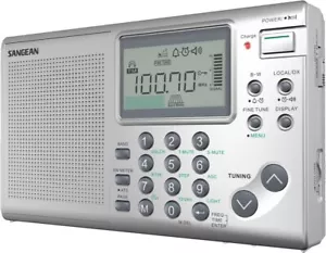 Sangean ATS-405 FM-Stereo/AM/Short Wave World Band Receiver, Silver - Picture 1 of 6