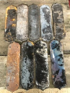 Fingerplates for door 11" x 3" x 1/8" set of 9 Victorian metal - Picture 1 of 4