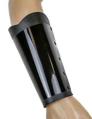 Черная металлическая перчатка из натуральной кожи с 3 пряжками панк готический трэш тяжелый металл - Изображение 1 из 3