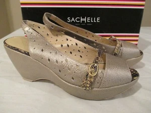 Sachelle Heels Women's Shoe 3" Wedge Heel Sz EU 36 US 6 Gun Metal Color MINT - Picture 1 of 9