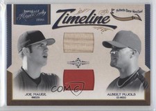 2011 Playoff Prime Cuts Timeline Combos Materials /99 Joe Mauer Albert Pujols