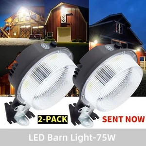 2 Pack LED Barn Yard Street Outdoor Security Dusk to Dawn Waterproof Flood Light - Picture 1 of 12