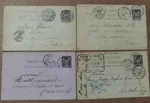 Lot entier Postales SAGE 10c  cachet MERY S/OISE - LISIEUX HENNEBONT - CAEN BM - Imagen 1 de 2