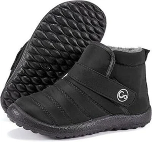 FUDYNMALC Girls Boys Winter Snow Boots - Comfortable Warm Black SIZE 8 - Picture 1 of 1