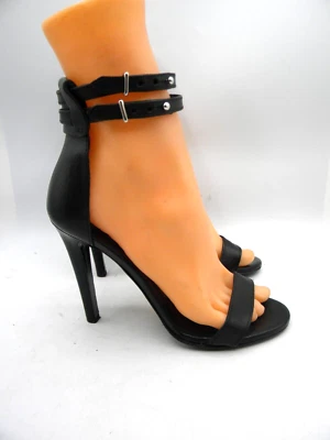 DIESEL Black Gold High Heels Ankle Strap Sandals Black Leather Size EU 36 Italy - Image 1 of 4