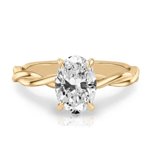 Anillo de compromiso para mujer de oro amarillo de 18 quilates con diamantes ... - Imagen 1 de 11