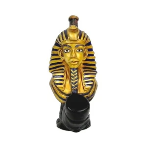 King Tut Handmade Tobacco Smoking Hand Pipe Golden Egyptian Pharaoh Tutankamón - Imagen 1 de 7