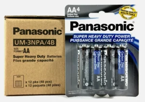 12x Batterie Panasonic AA 1,5V Resistenti Potenza Carbonio Zinco Doppia A - Foto 1 di 1