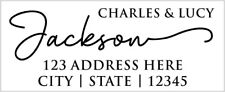 Personalized Couple Address Stamp with Family Name | Custom Self-Inking Stamp