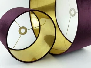 Paralume design uva tessuto velluto rame metallizzato spazzolato oro *7 fodere* - Foto 1 di 25