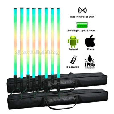 8pcs + bags 360 Tubes Wireless Battery Pixel Led Tube Light for Dj Stage Lights - Image 1 of 4