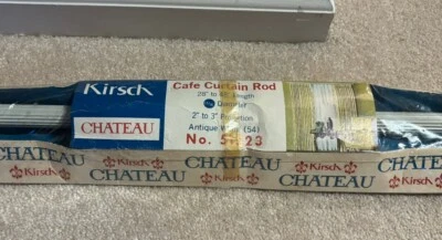 "De colección Kirsch Chateau 51523 Decorativo Café Antiguo Blanco 54 Barra de Cortina 28"" a 48""" Foto 1 de 4