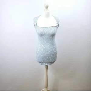 Motel - Mini Vestido Floral Bodycon - Azul - XS - Imagen 1 de 6