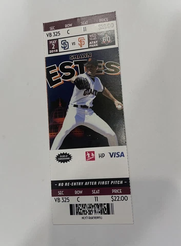 San Francisco Giants Vs San Diego Padres Game day ticket Stub. 2018 Cover
