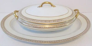 Vintage Noritake Oval Covered Vegetable Bowl & Lid & Large 16 ?" x 12 ?" Platter - Picture 1 of 6