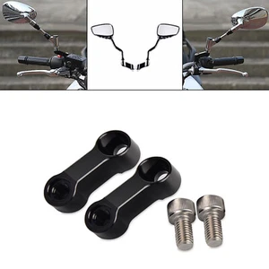 Pair Aluminum Mirror Extender Adapter Black For BMW R1200GS Adventure 2007-2018 - Picture 1 of 6