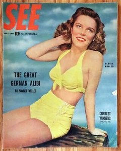 SEE Magazine, Gloria Whalen Cover. July 1945. WWII Era : The Great German Alibi - Bild 1 von 5