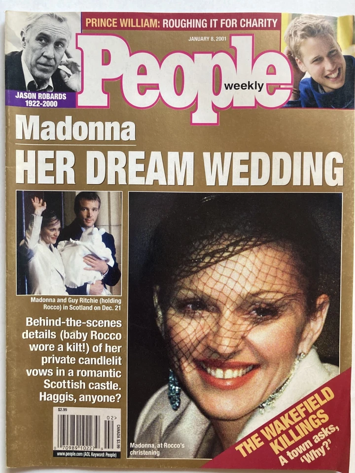 MADONNA - HER DREAM WEDDING January 2001 PEOPLE Magazine JASON ROBARDS - Image 1 of 1