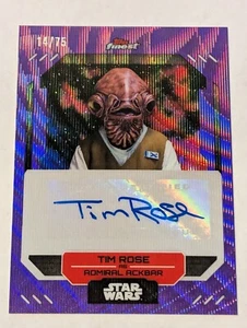 Tim Rose as Admiral Ackbar 2023 Topps Finest Star Wars Purple Wave Auto #/75 - Picture 1 of 5