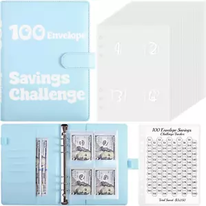 100 Envelopes Money Saving Challenge Binder, A5 Savings Binder with Cash Envelop - Picture 1 of 12