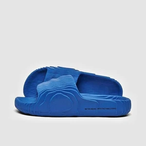 NEW Adidas Adilette 22 Slides Mens US 8 Blue Black Comfort Slip On Sandals + BOX - Picture 1 of 13
