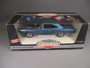 AX352 ERTL AMERICAN MUSCLE 1/18 1:18 PLYMOUTH ROAD RUNNER 1969 REF 7384 BLEUE - Imagen 1 de 13