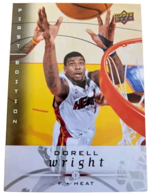 Tarjeta de baloncesto Dorell Wright #94 Miami Heat 2008 Upper Deck primera edición (B5 Foto 1 de 2