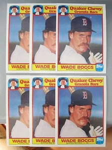 LOT OF (6) 1986 Quaker Granola Topps #22 Wade Boggs - Picture 1 of 2