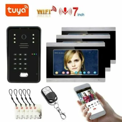 TUYA 7inch Screen WiFi RFID APP Remote Controls Video Doorbell Intercom System - Image 1 of 4