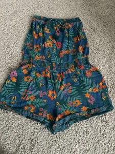 NWT Aerie Womens Sz S Tropical Floral Smocked Waist Strapless Romper - Picture 1 of 5