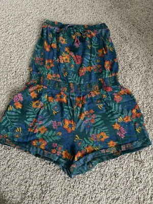 Nuevo con etiquetas Mameluco Aerie Mujer Talla M Tropical Floral Cintura Calada Sin Tirantes Foto 1 de 4