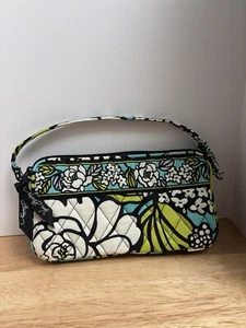 Vera Bradley Iconic Mint Flowers Accordion Wristlet Wallet Bag - Picture 1 of 3