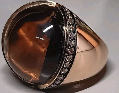 CUARZO Y DIAPOSITIVA ESTILO STEPHEN WEBSTER ROSA PESADA 18K (25gr). ANILLO TALLA 6,75 Foto 1 de 4