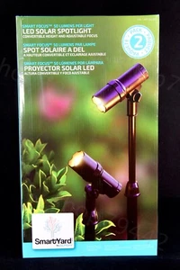 SmartYard OutdoorLED Solar Spotlight 2 Pack 50 Lumens 922370 Unopened Box NEW - Picture 1 of 3