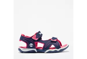 NEW Timberland Girl's YOUTH ADVENTURE SEEKER 2-STRAP SANDALS Navy/Pink - Picture 1 of 8