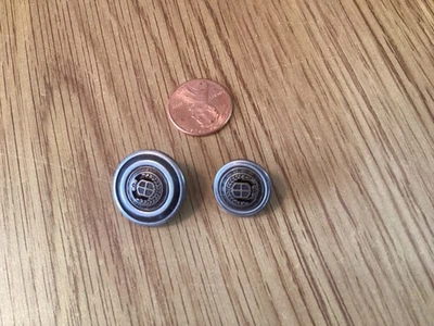 2 - STAFFORD Mens Blazer Replacement Set SilveTone Buttons 2 Piece Metal Buttons - Image 1 of 4